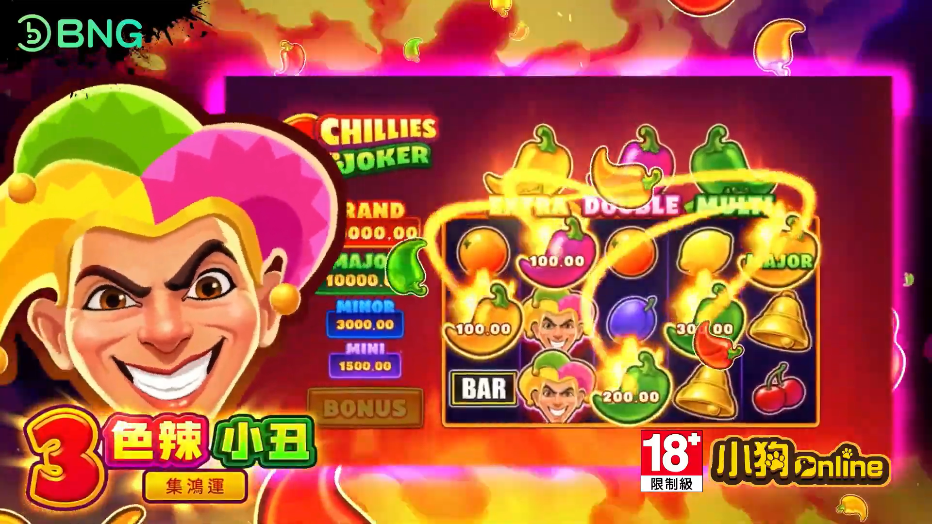 BNG電子館】3色辣小丑-集鴻運_火辣新登場